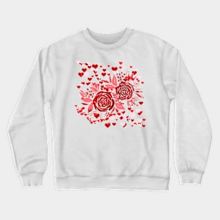 Valentine's hearts and roses Crewneck Sweatshirt